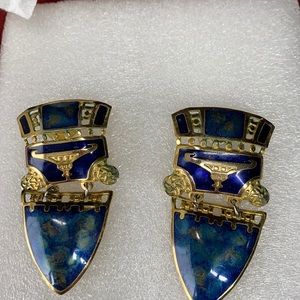 Edgar Berebi vintage enameled royal blue gold